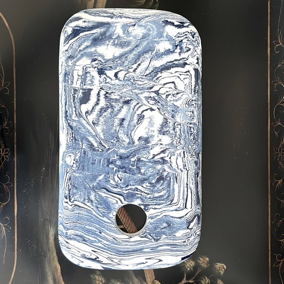 Marbelized Blue White Ceramic Cheese Board Charcuterie Board - Picture 3 of 6